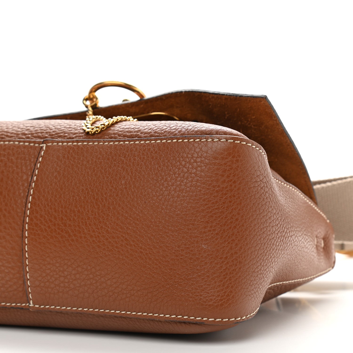 Valentino Garavani Pebbled Calfskin Small VRing Shoulder Bag Saddle Brown 8 of 8