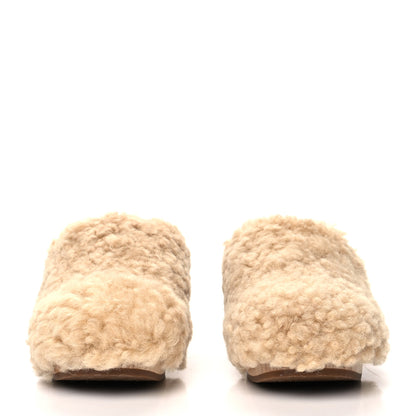 Chanel Shearling Lambskin Clogs 41 Beige 2 of 8