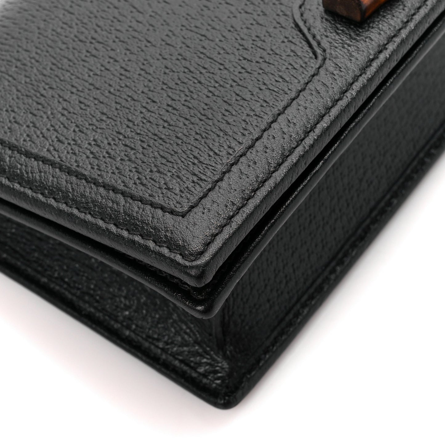 Textured Dollar Calfskin Mini Diana Chain Bag Black