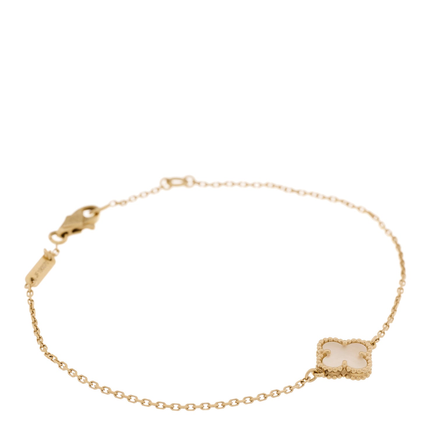 Van Cleef & Arpels 18K Yellow Gold Mother of Pearl Sweet Alhambra Bracelet 1 of 7