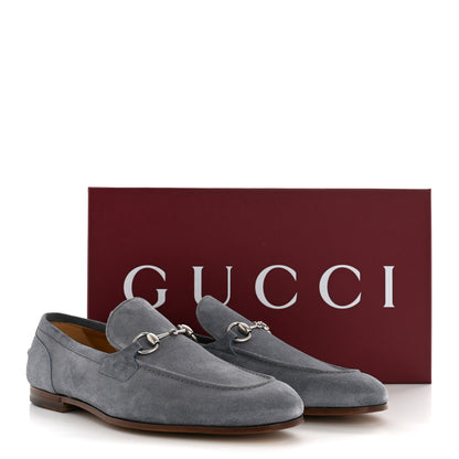 Gucci Suede Horsebit Mens Jordaan Loafers 8.5 Foggy Grey 11 of 11