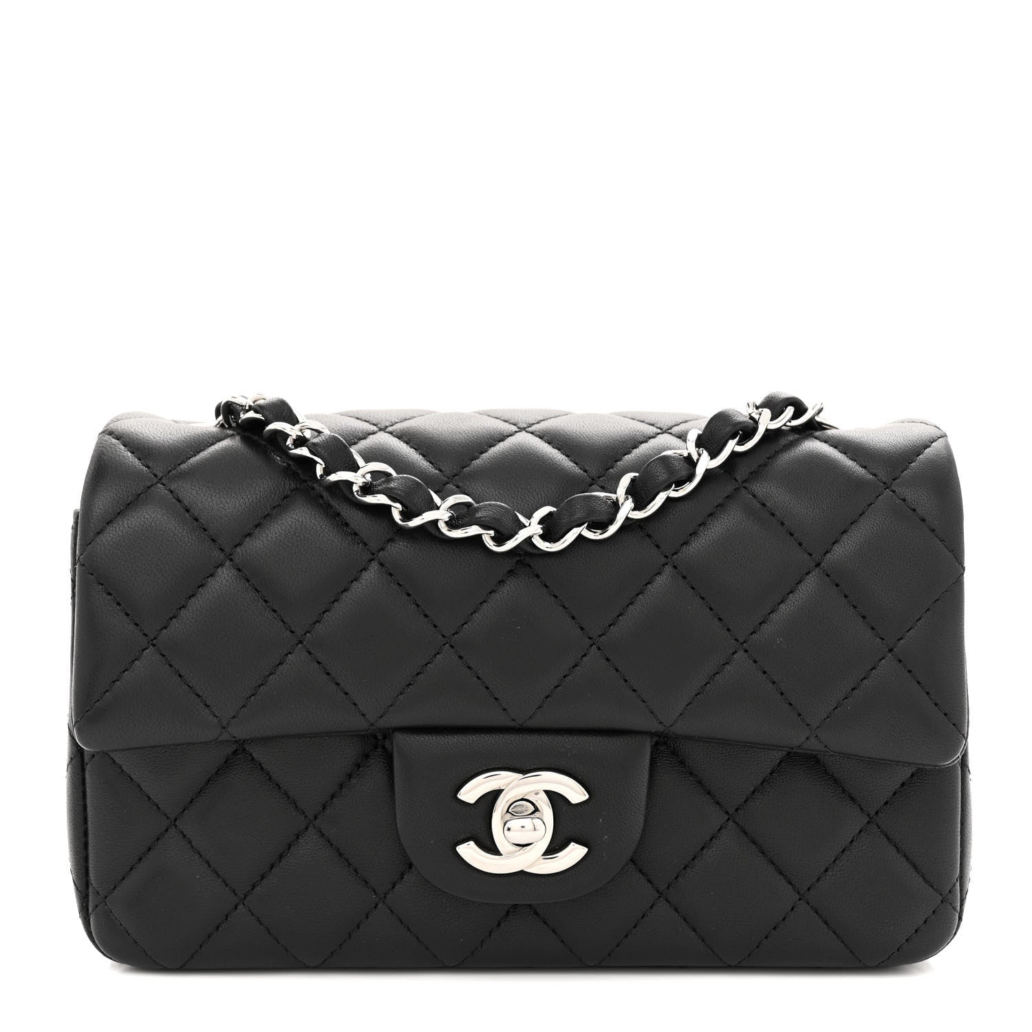 Chanel Lambskin Quilted Mini Rectangular Flap Black 1 of 11