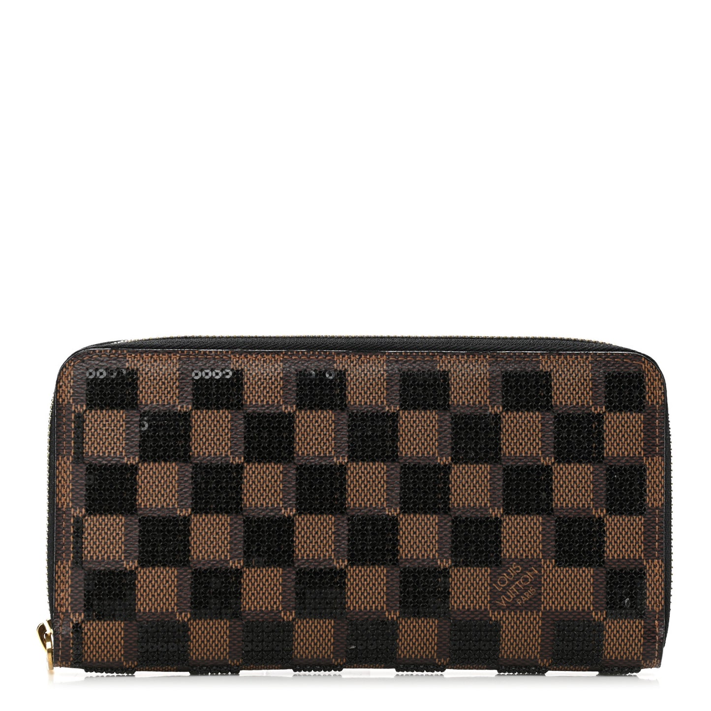 Damier Paillettes Zippy Wallet Black