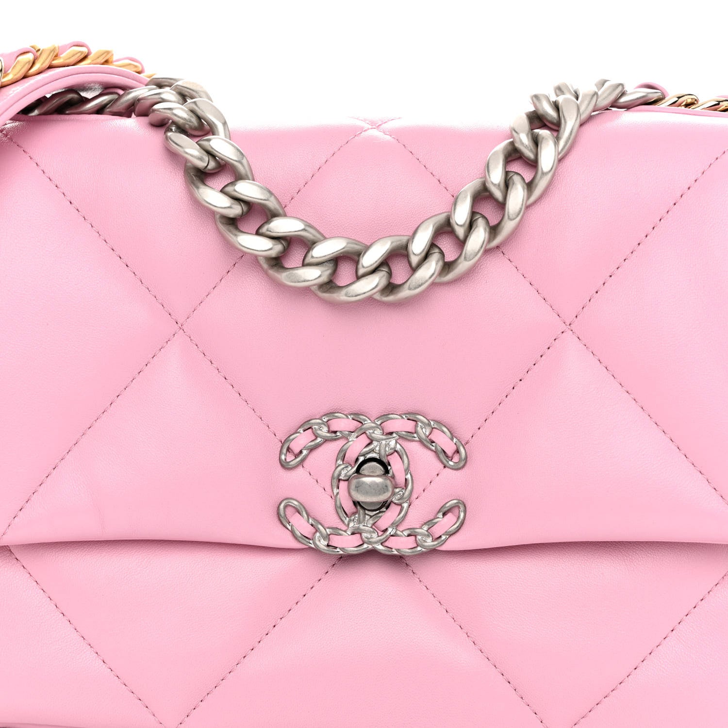 Chanel Lambskin Quilted Medium Chanel 19 Flap Pink 8 of 11