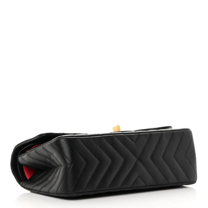 Chanel Sheepskin Chevron Quilted 2.55 Reissue 225 Flap Black 4 of 14