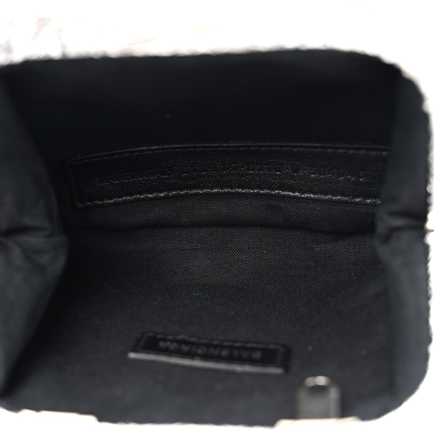 Balenciaga Metallic Textured Calfskin Logo Cloud Coin Purse With Strap Silver 5 of 11