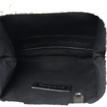 Balenciaga Metallic Textured Calfskin Logo Cloud Coin Purse With Strap Silver 5 of 11