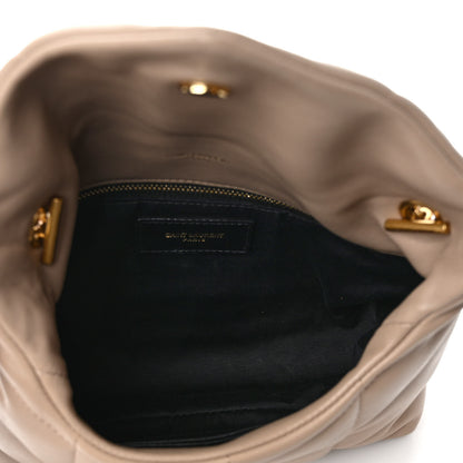 Saint Laurent Lambskin Quilted Toy Loulou Puffer Monogram Chain Satchel Nude Powder 5 of 10