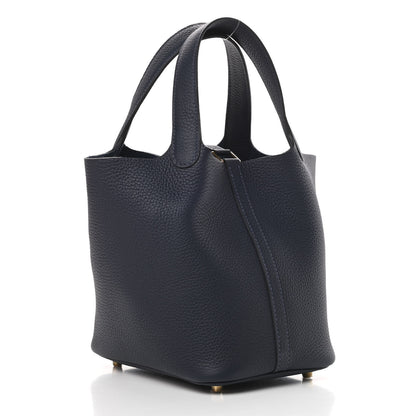 Hermes Taurillon Clemence Picotin Lock 18 PM Bleu Nuit 3 of 11