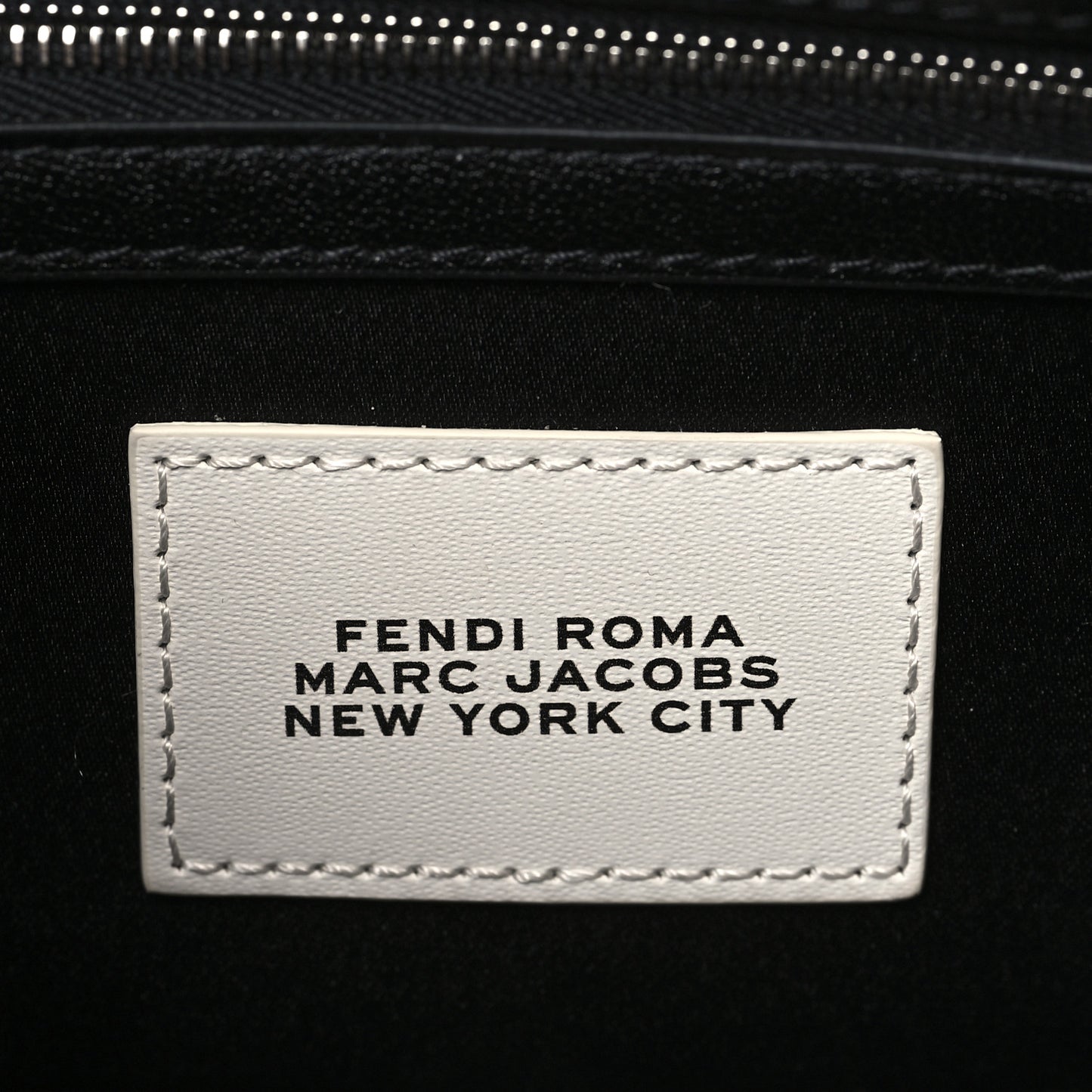X MARC JACOBS Nappa Logo Medium Baguette Black