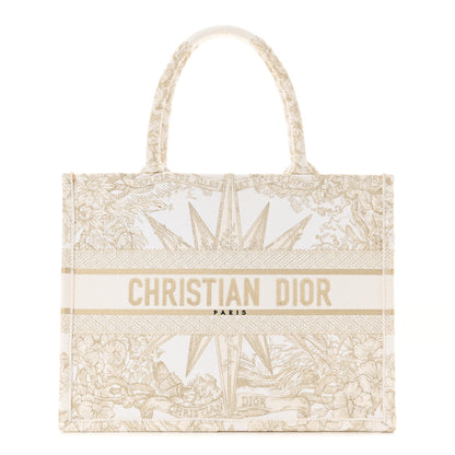 Christian Dior Canvas Embroidered Medium Reve d'Infini Book Tote Gold 1 of 13