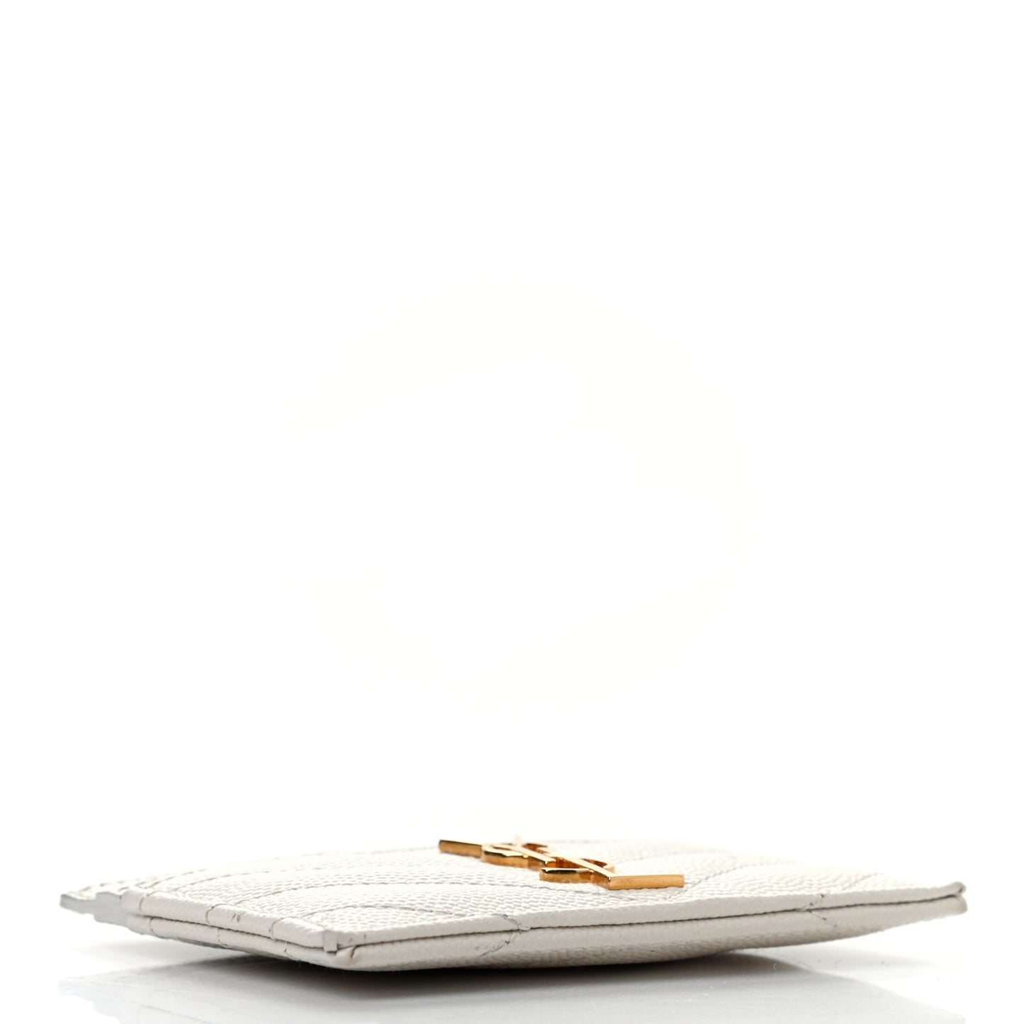 Grain De Poudre Matelasse Chevron Monogram Credit Card Case Crema Soft