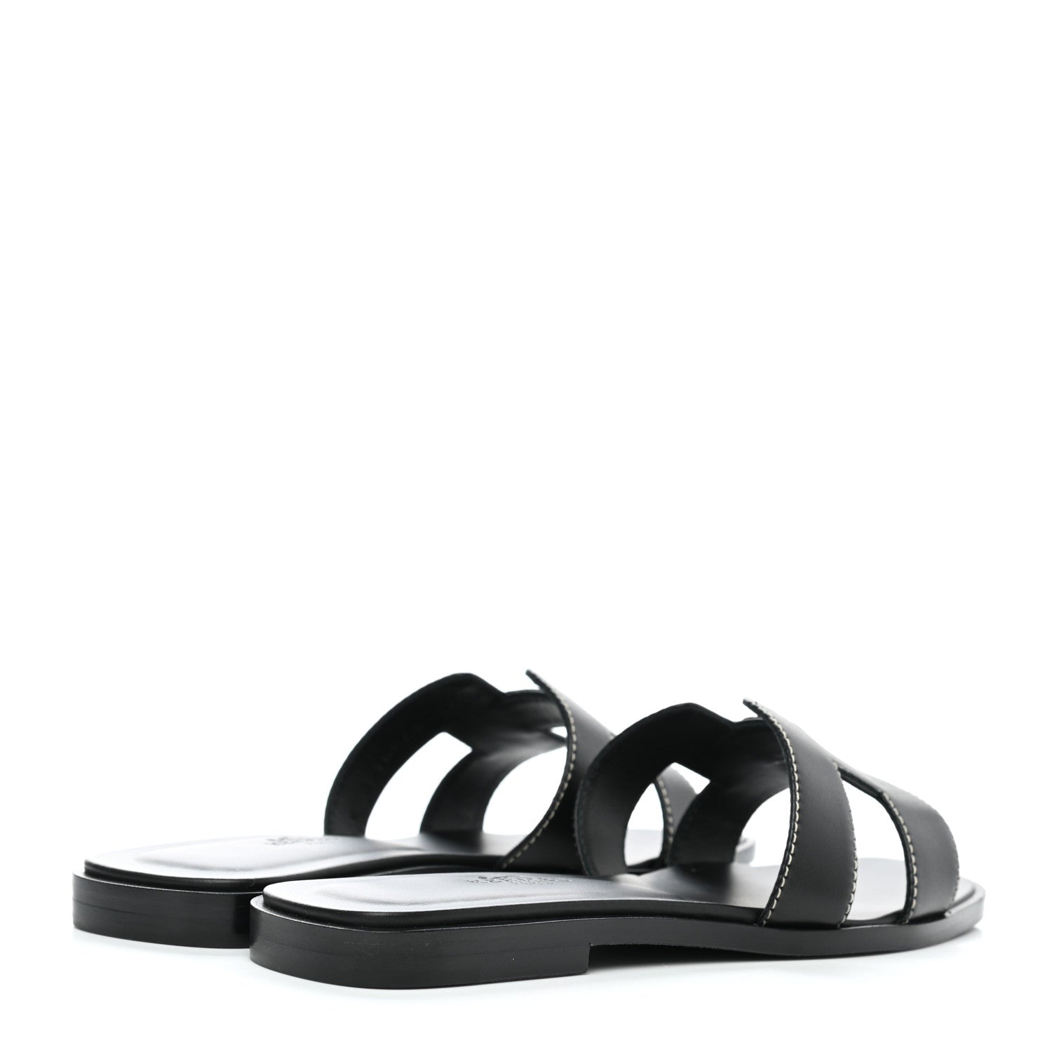 Hermes Box Calfskin Oran Sandals 35 Black 4 of 9