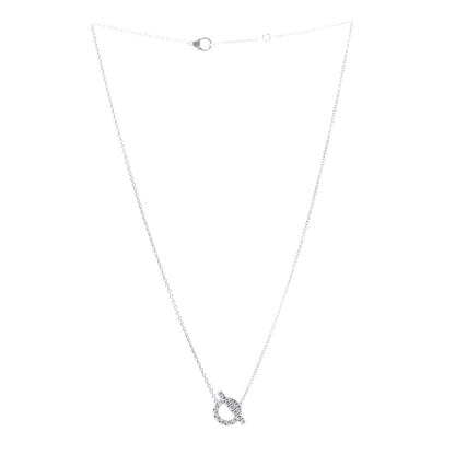 Hermes 18K White Gold Diamond Finesse Pendant Necklace 3 of 5
