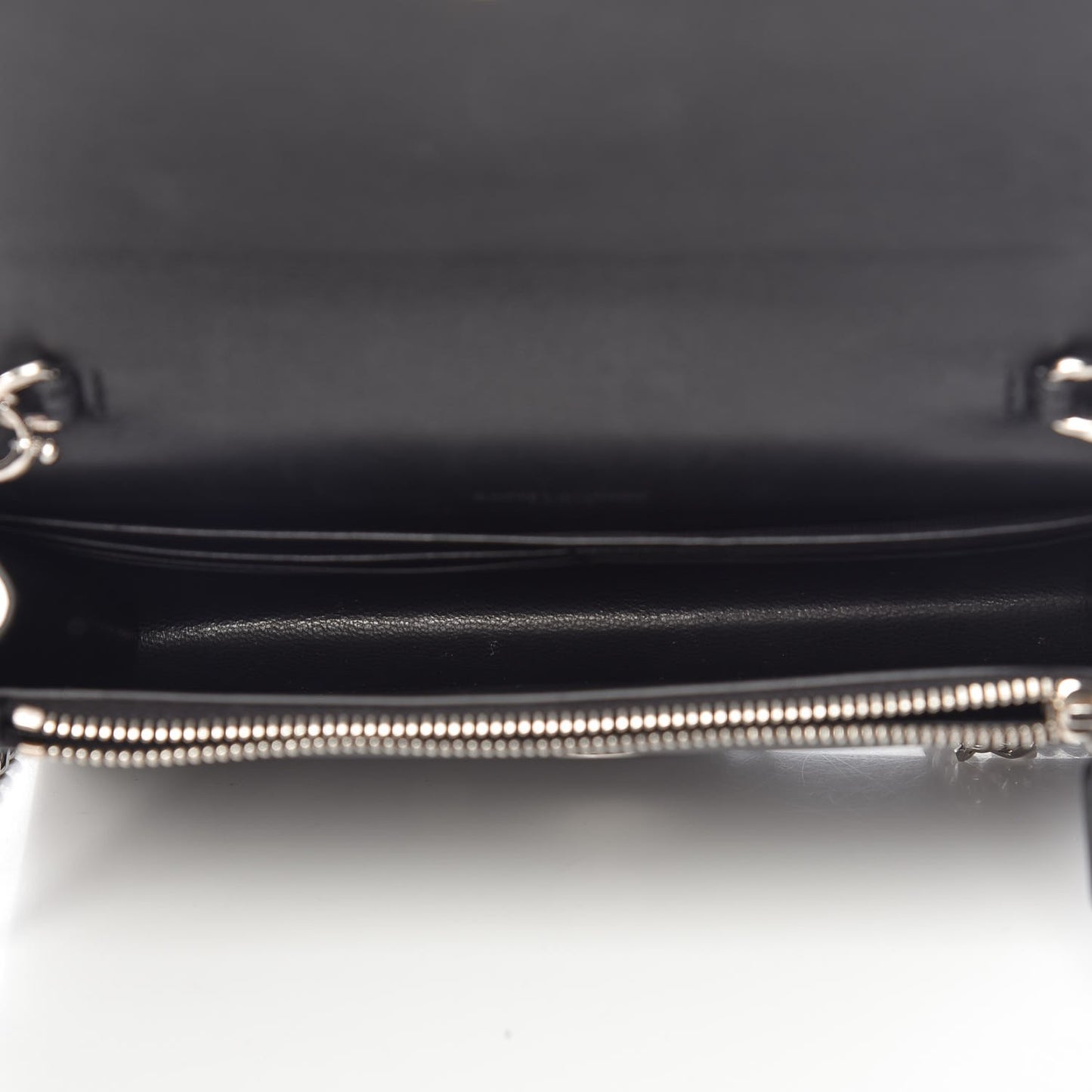 Smooth Calfskin Classic Monogram Kate Tassel Chain Wallet Black