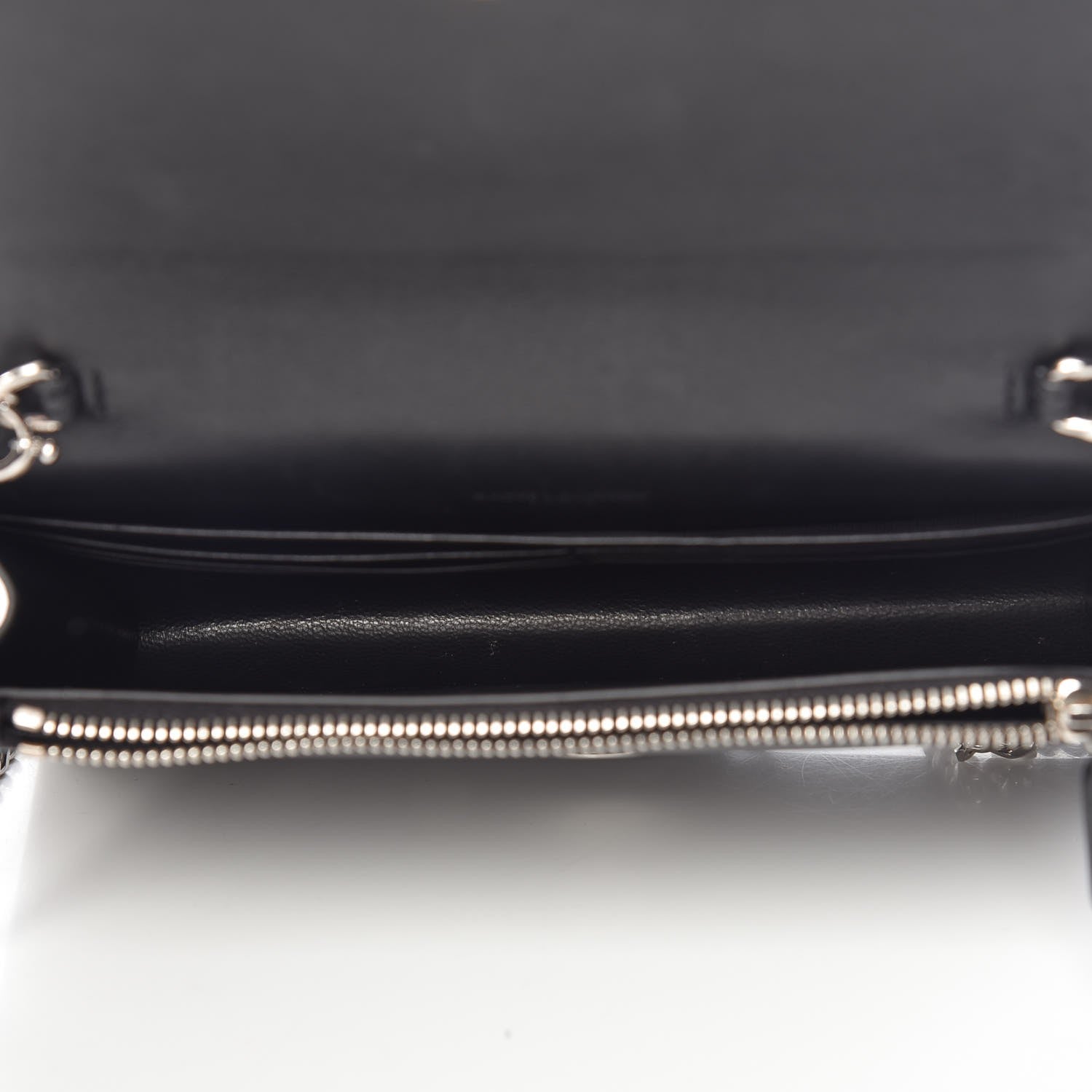 Saint Laurent Smooth Calfskin Classic Monogram Kate Tassel Chain Wallet Black 5 of 13