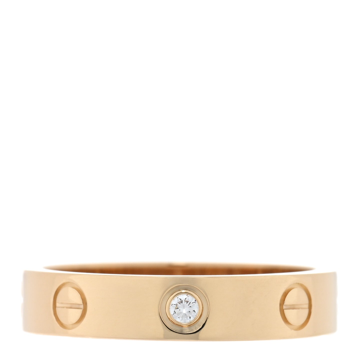 18K Yellow Gold Diamond 4mm LOVE Wedding Band Ring 53 6.5