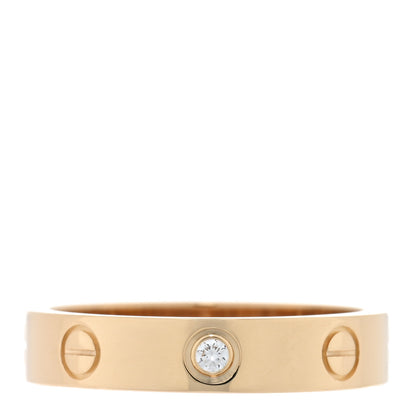 Cartier 18K Yellow Gold Diamond 4mm LOVE Wedding Band Ring 53 6.5 1 of 4