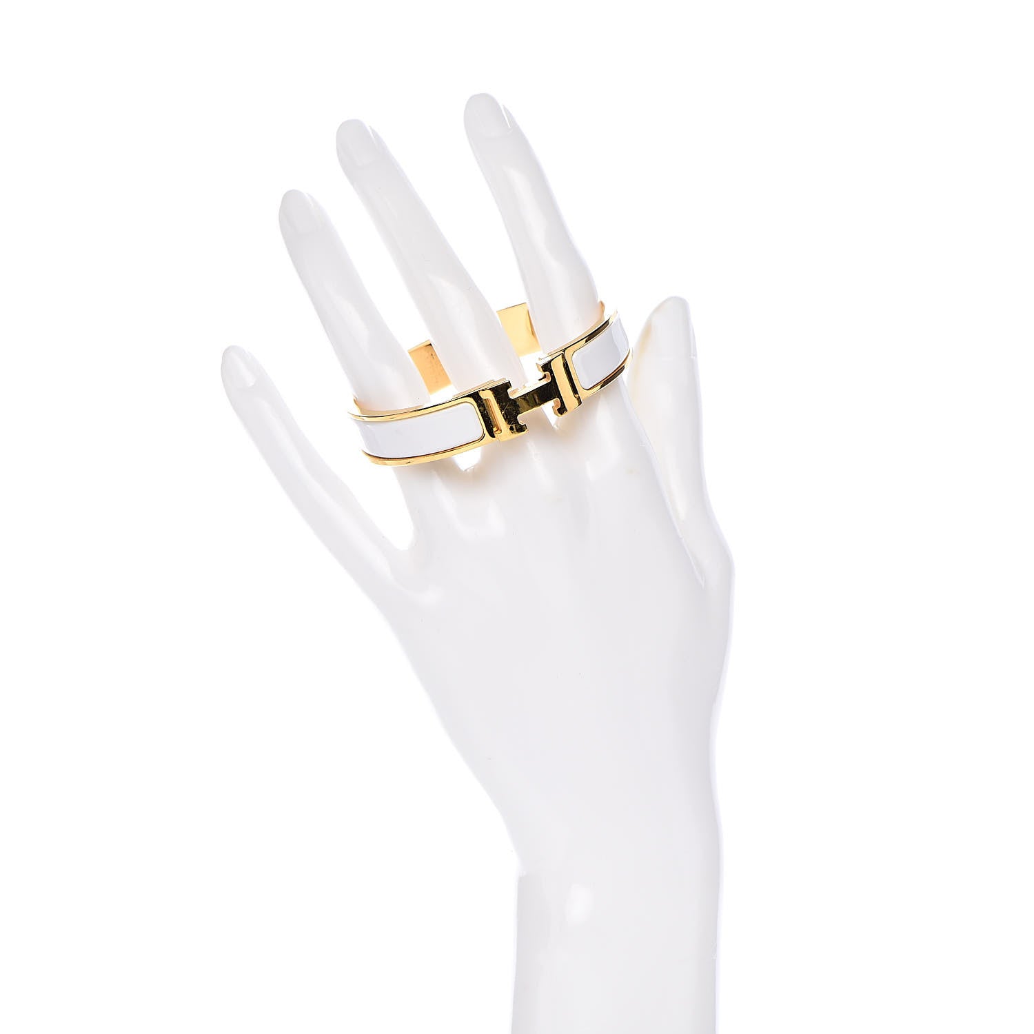 Hermes Enamel Narrow Clic Clac H Bracelet PM White 2 of 5