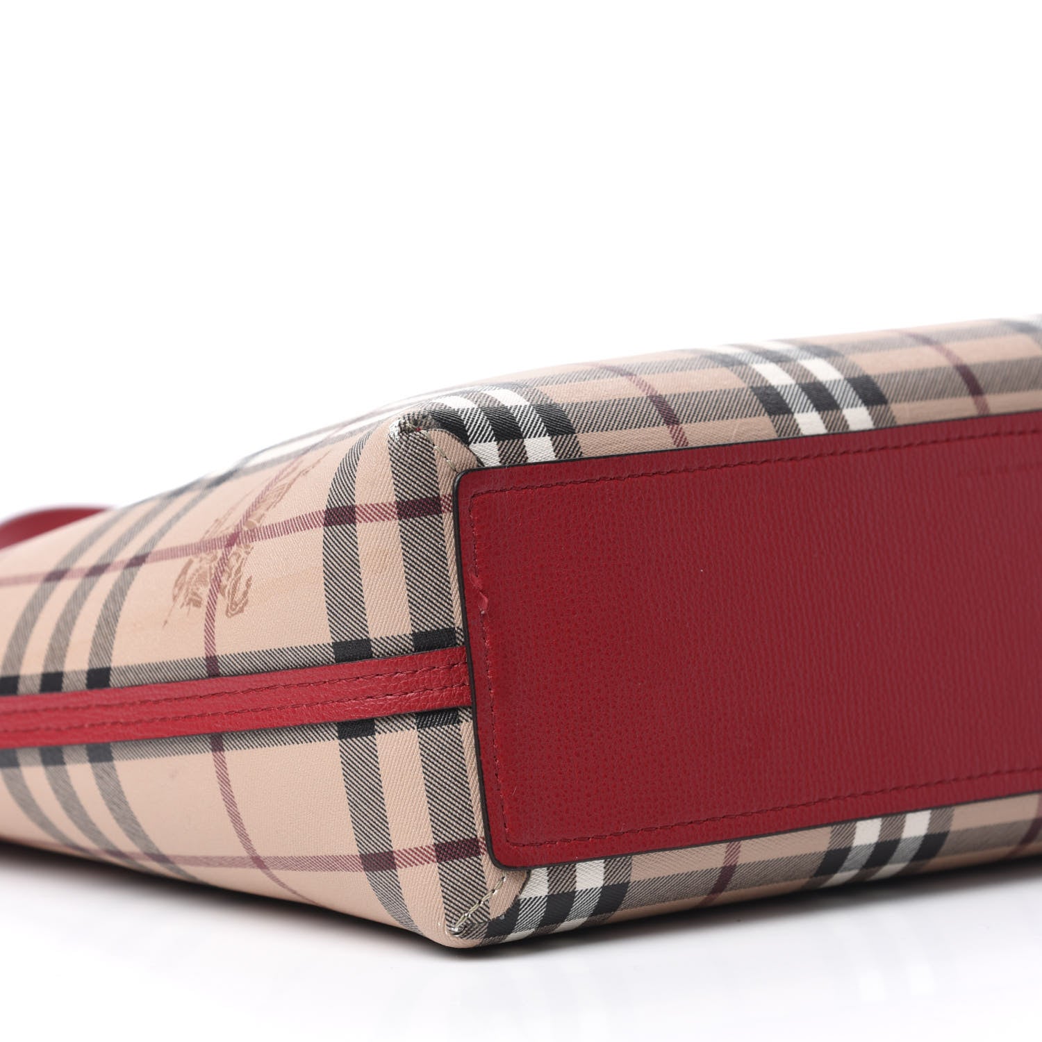 Burberry Haymarket Check Small Reversible Tote Poppy Red 15 of 19
