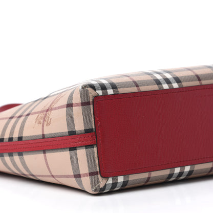 Burberry Haymarket Check Small Reversible Tote Poppy Red 15 of 19