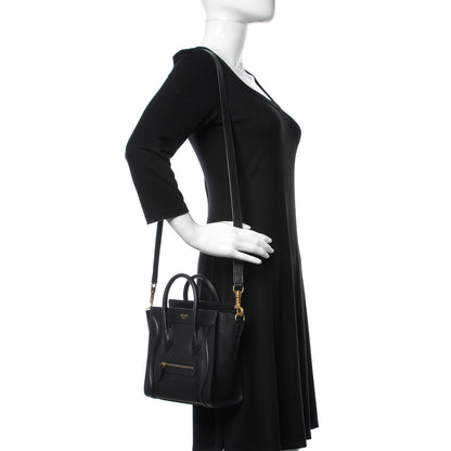 Celine Smooth Calfskin Nano Luggage Black 2 of 9