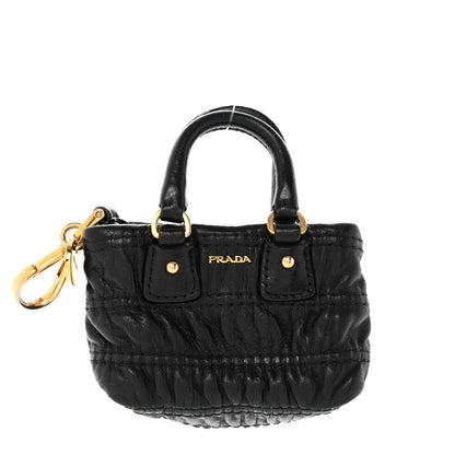 Prada Nappa Mini Bag Keychain Charm Black 1 of 7