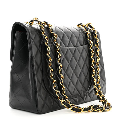Chanel Lambskin Quilted XL Jumbo Single Flap Black 3 of 10