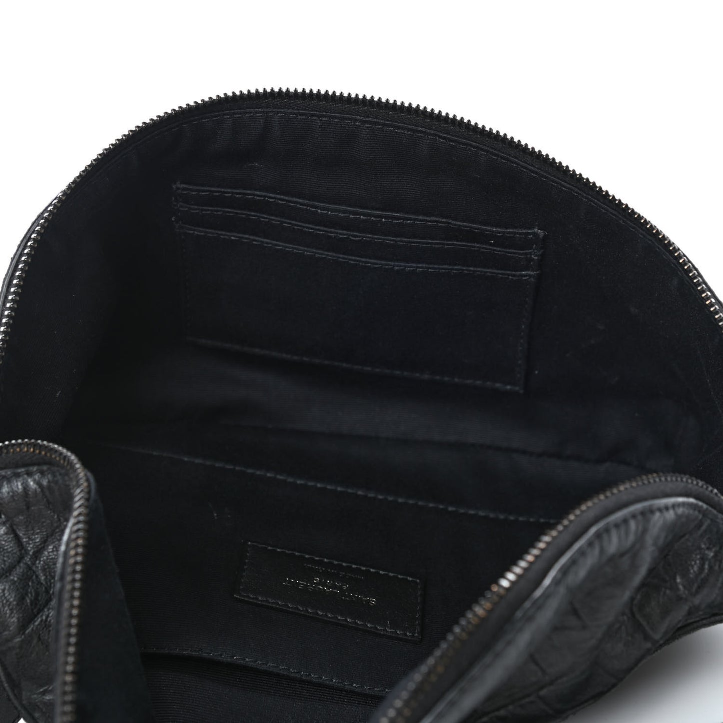 Calfskin Crocodile Embossed Monogram Belt Bag Black