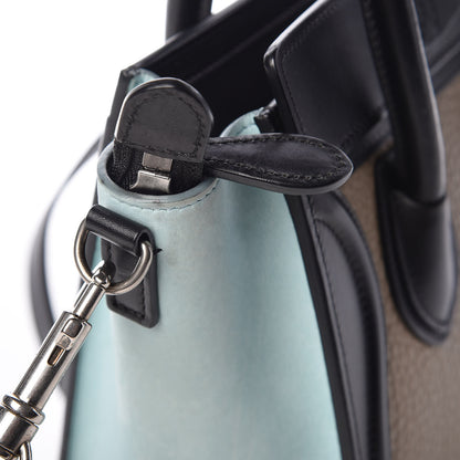 Celine Drummed Calfskin Nano Tri-Color Luggage Antarctic 8 of 11