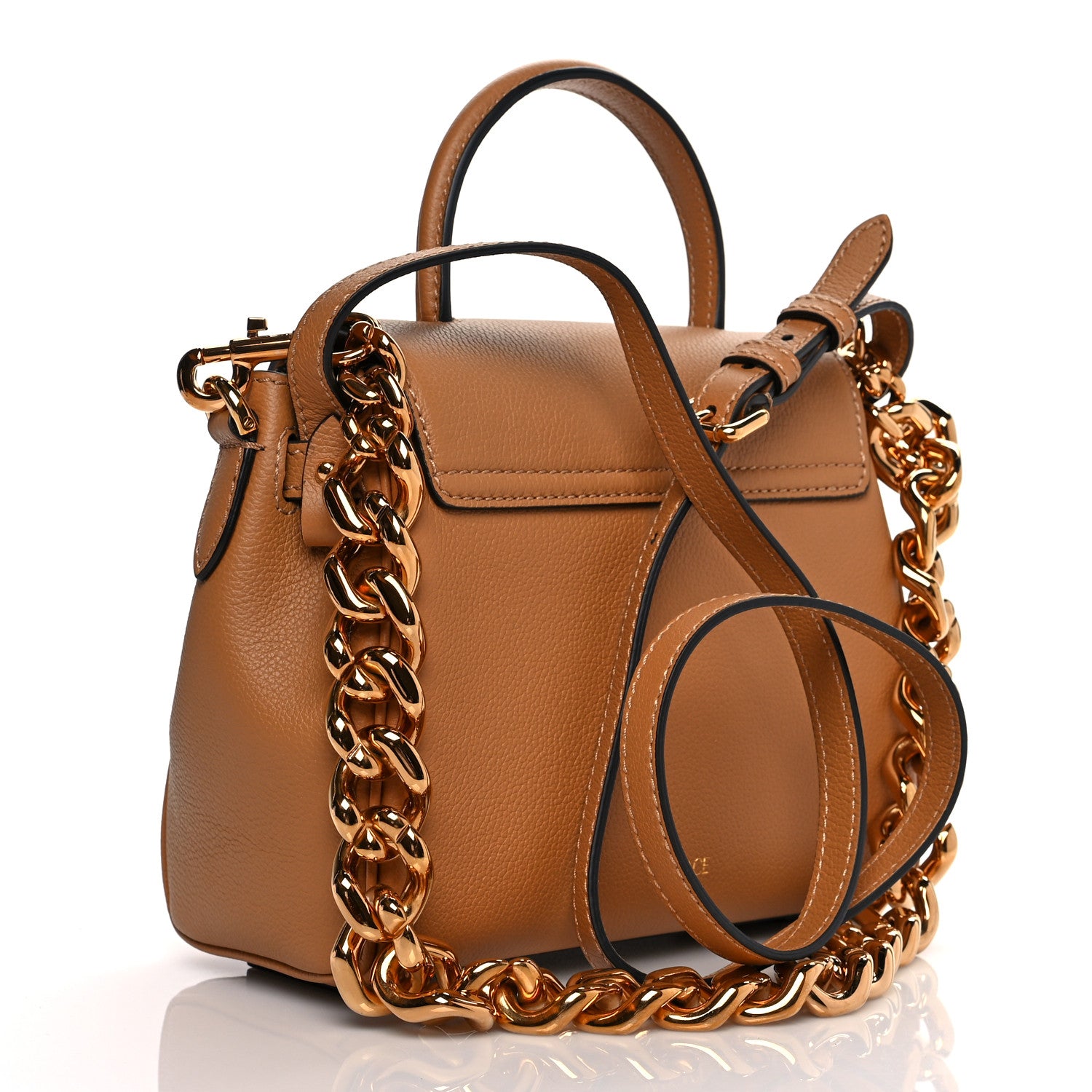 Versace Grained Calfskin Small La Medusa Top Handle Bag Brown 2 of 9