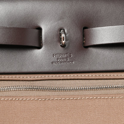 Hermes Vache Hunter Toile Herbag Zip Retourne 31 PM  Etoupe Ebene 7 of 12