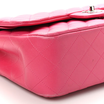 Chanel Lambskin Quilted Jumbo Double Flap Dark Pink 9 of 10