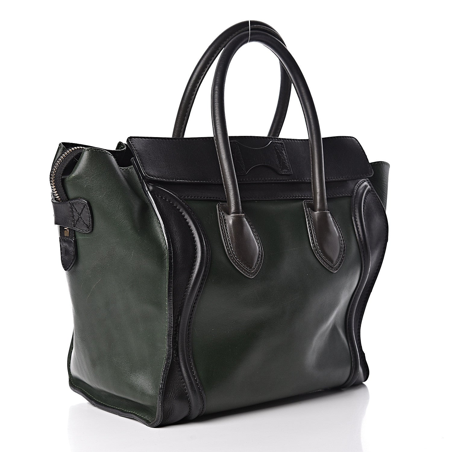 Celine Smooth Calfskin Mini Tri-Color Luggage Forest 3 of 16