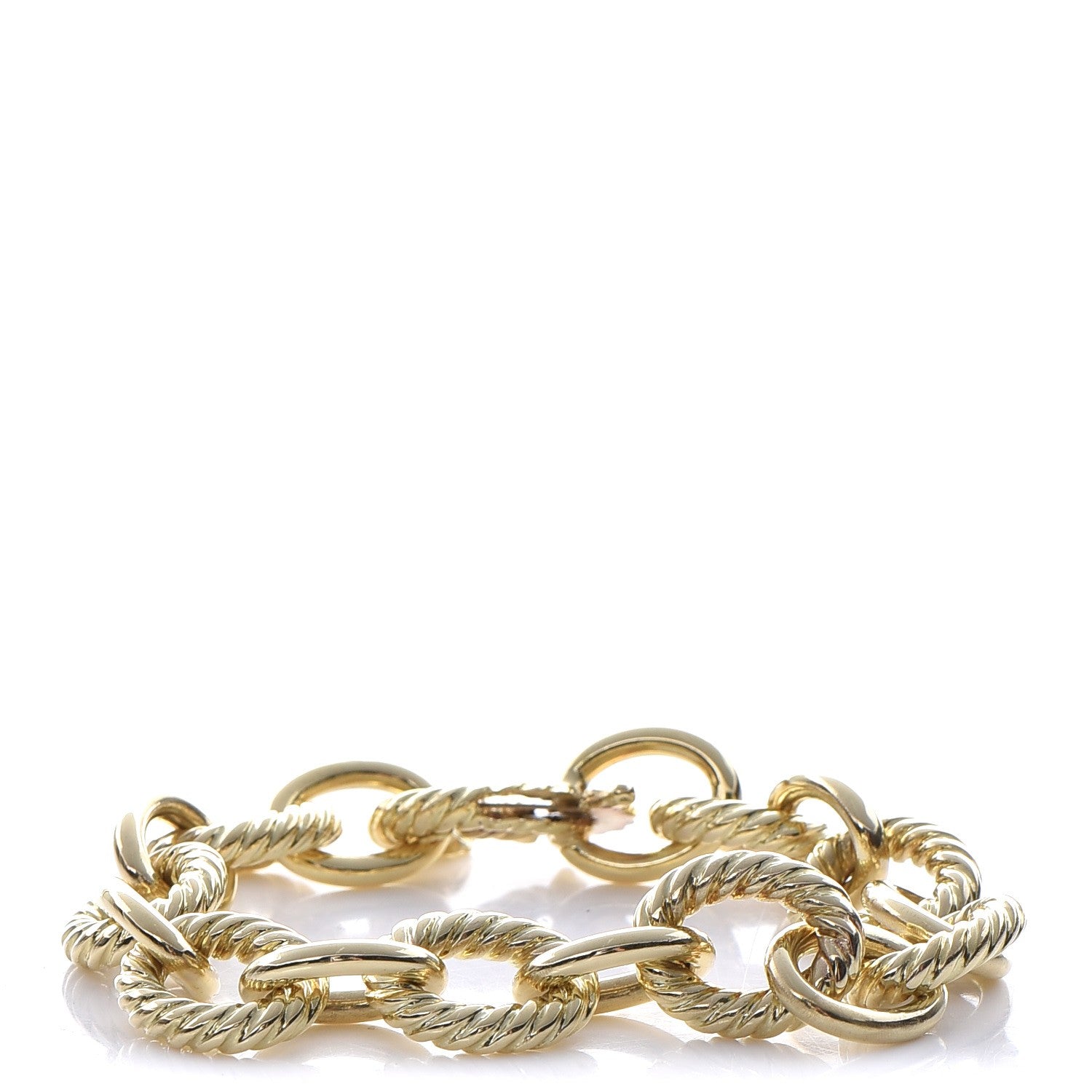 David Yurman 18K Yellow Gold 12mm Large Oval Link Bracelet 1 of 6
