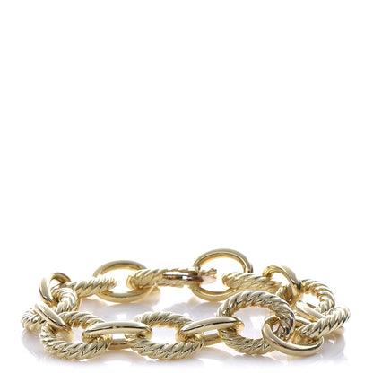 David Yurman 18K Yellow Gold 12mm Large Oval Link Bracelet 1 of 6