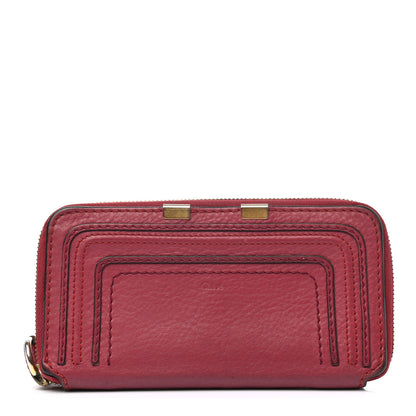 Chloe Grained Calfskin Marcie Long Zip Around Wallet Red 1 of 14