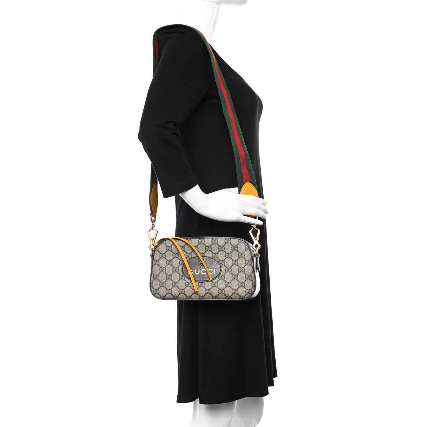 GG Supreme Monogram Web Neo Vintage Shoulder Bag Beige New Acero Crop