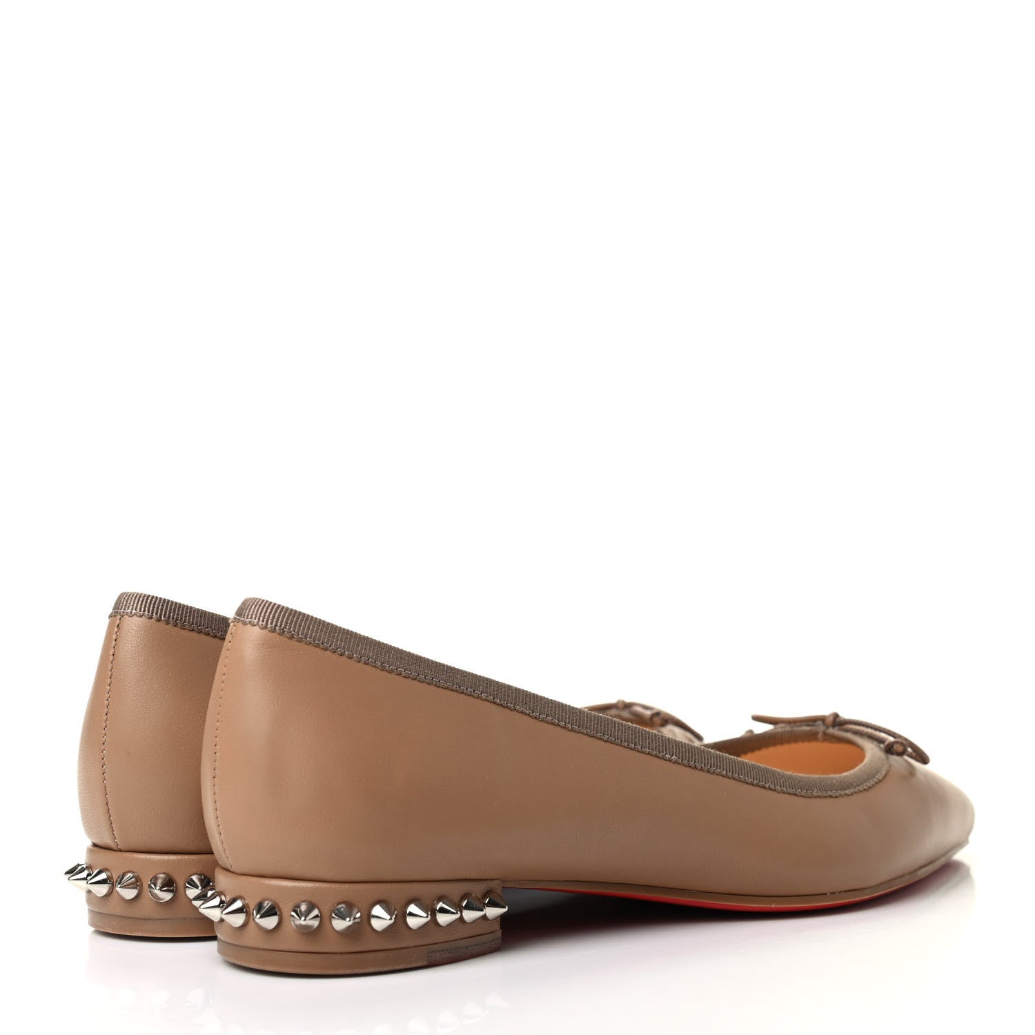 Christian Louboutin Nappa Spiked Hall Flats 36 Nude 4 of 8