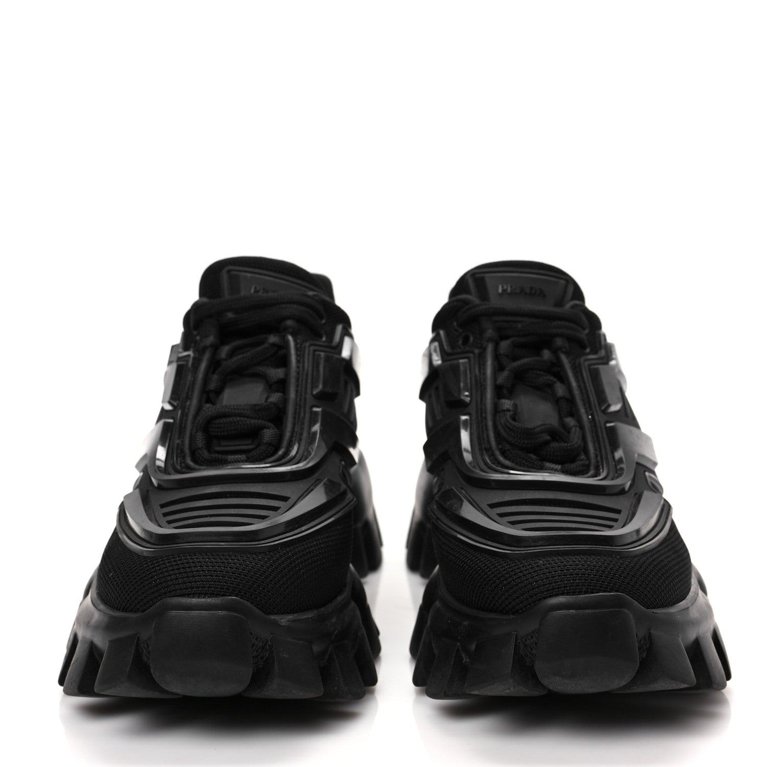 Prada Rubber Technical Knit Fabric Cloudbust Thunder Sneakers 35 Black 2 of 8