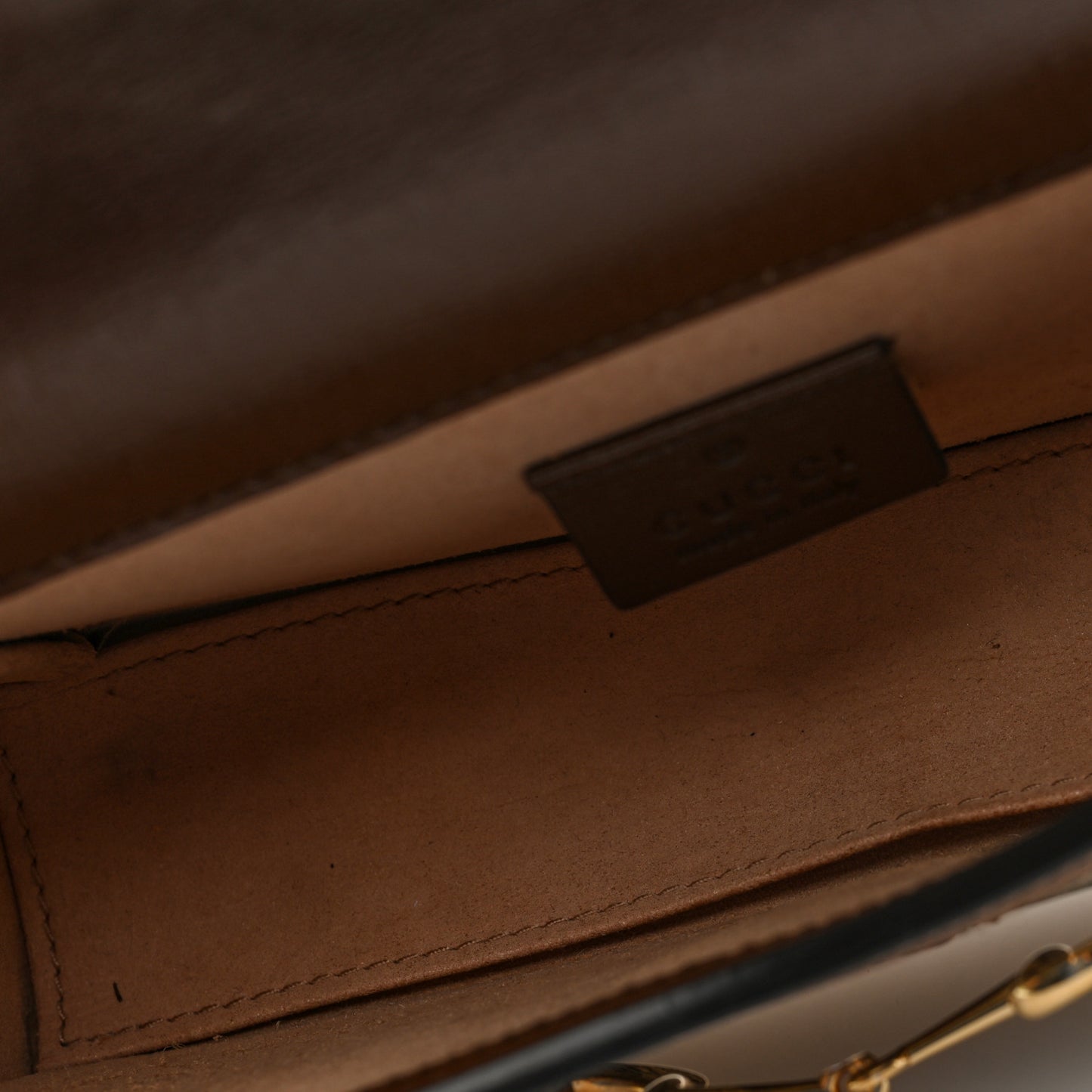 GG Supreme Monogram Mini Horsebit 1955 Shoulder Bag Beige Brown Sugar