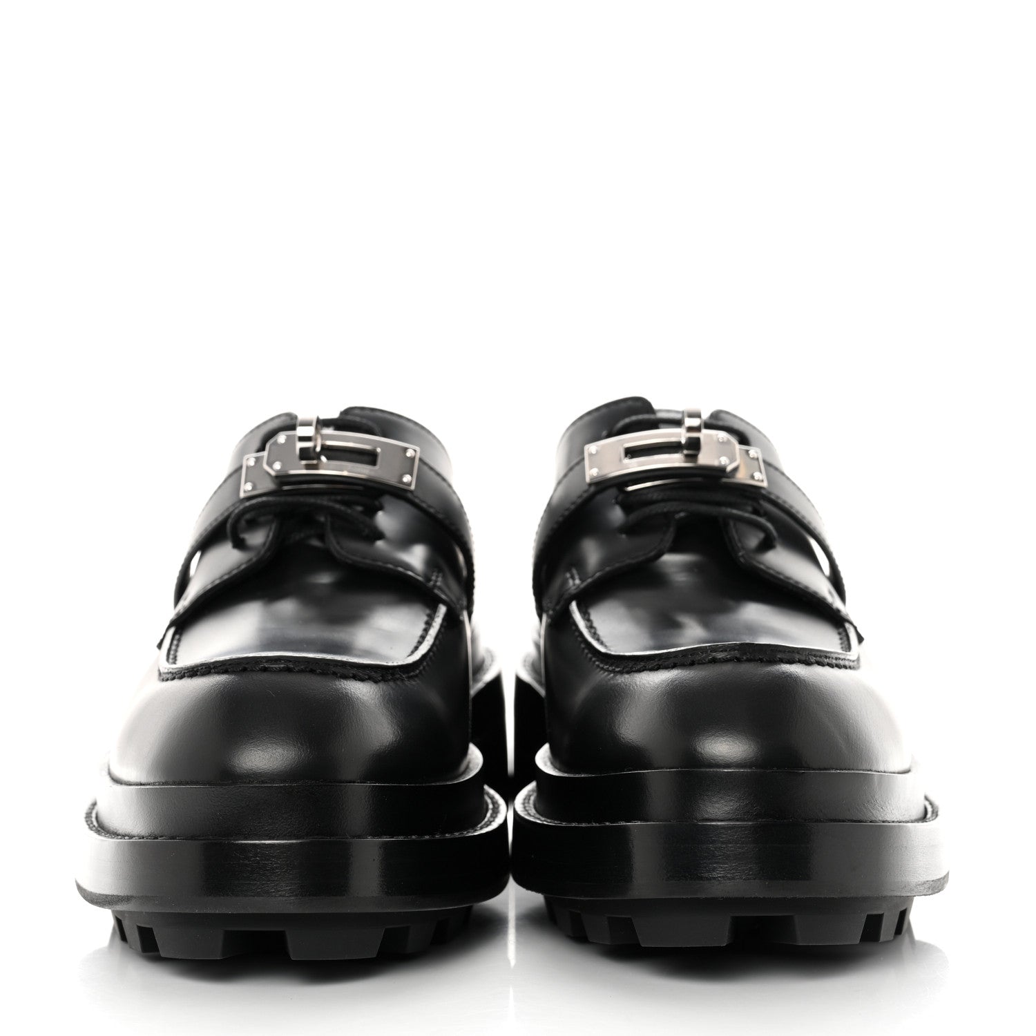 Hermes Glossed Calfskin First Oxford 35.5 Black 2 of 9