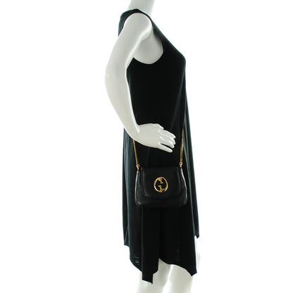 Gucci Pebbled Calfskin Small 1973 Chain Shoulder Bag Black 2 of 7