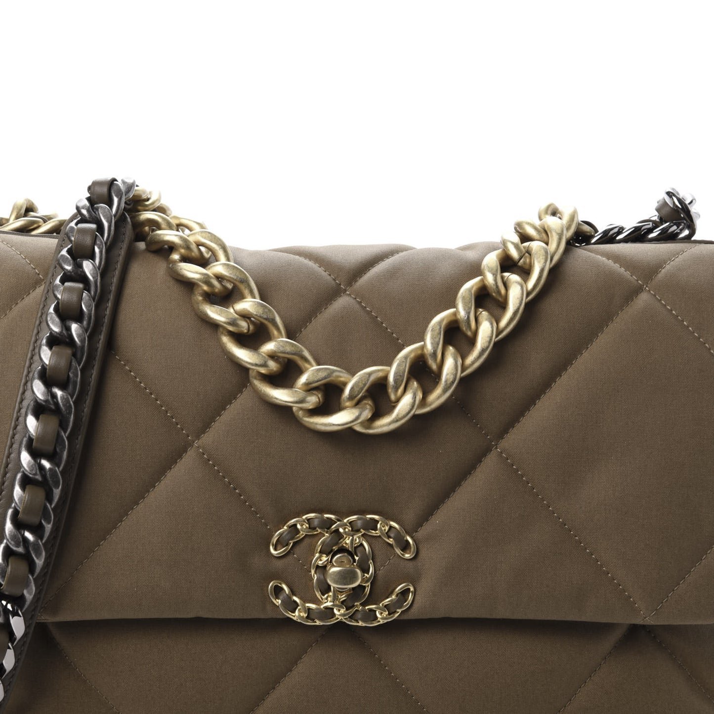 Canvas Quilted Large 19 Flap Bronze