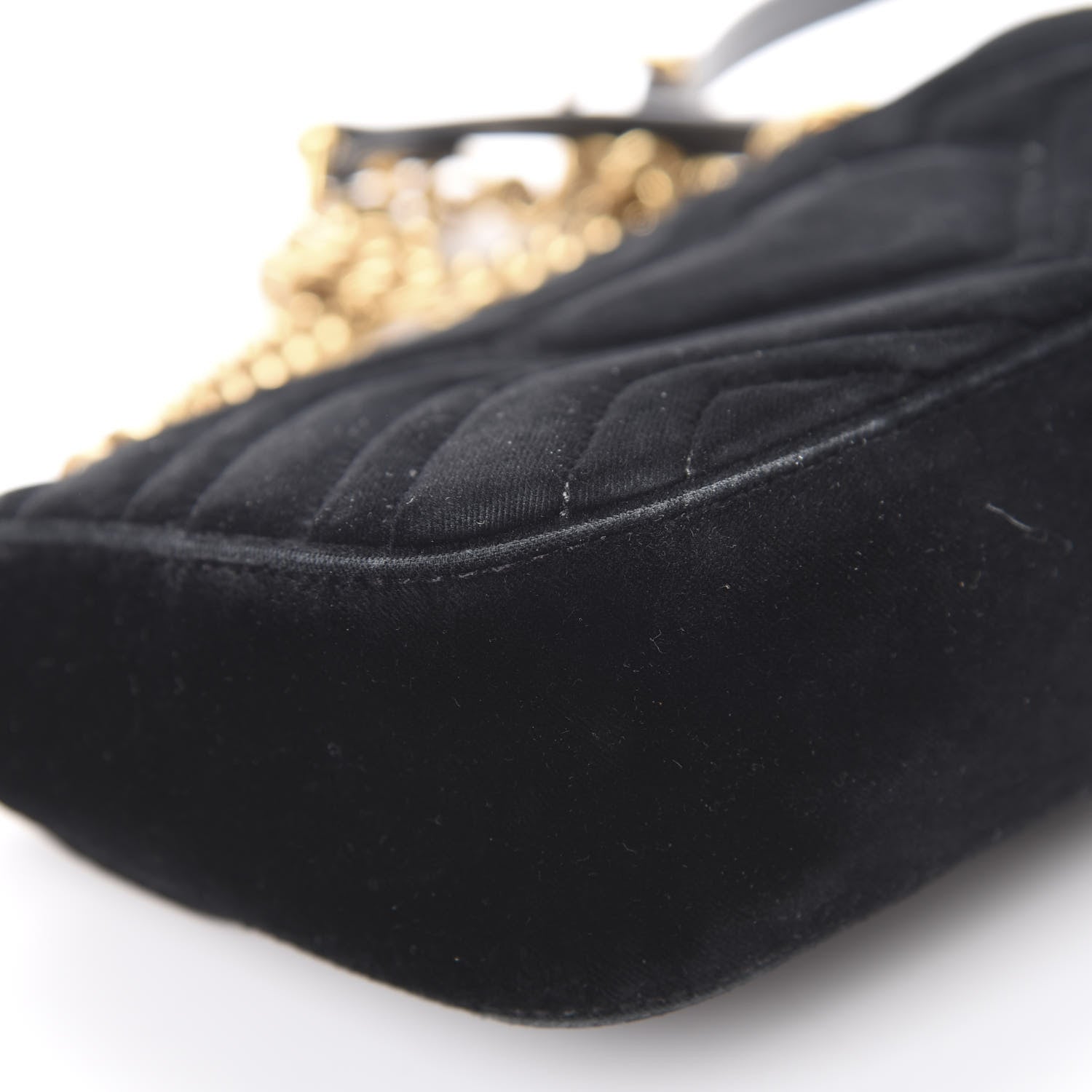 Gucci Velvet Matelasse Mini GG Marmont Shoulder Bag Black 11 of 20