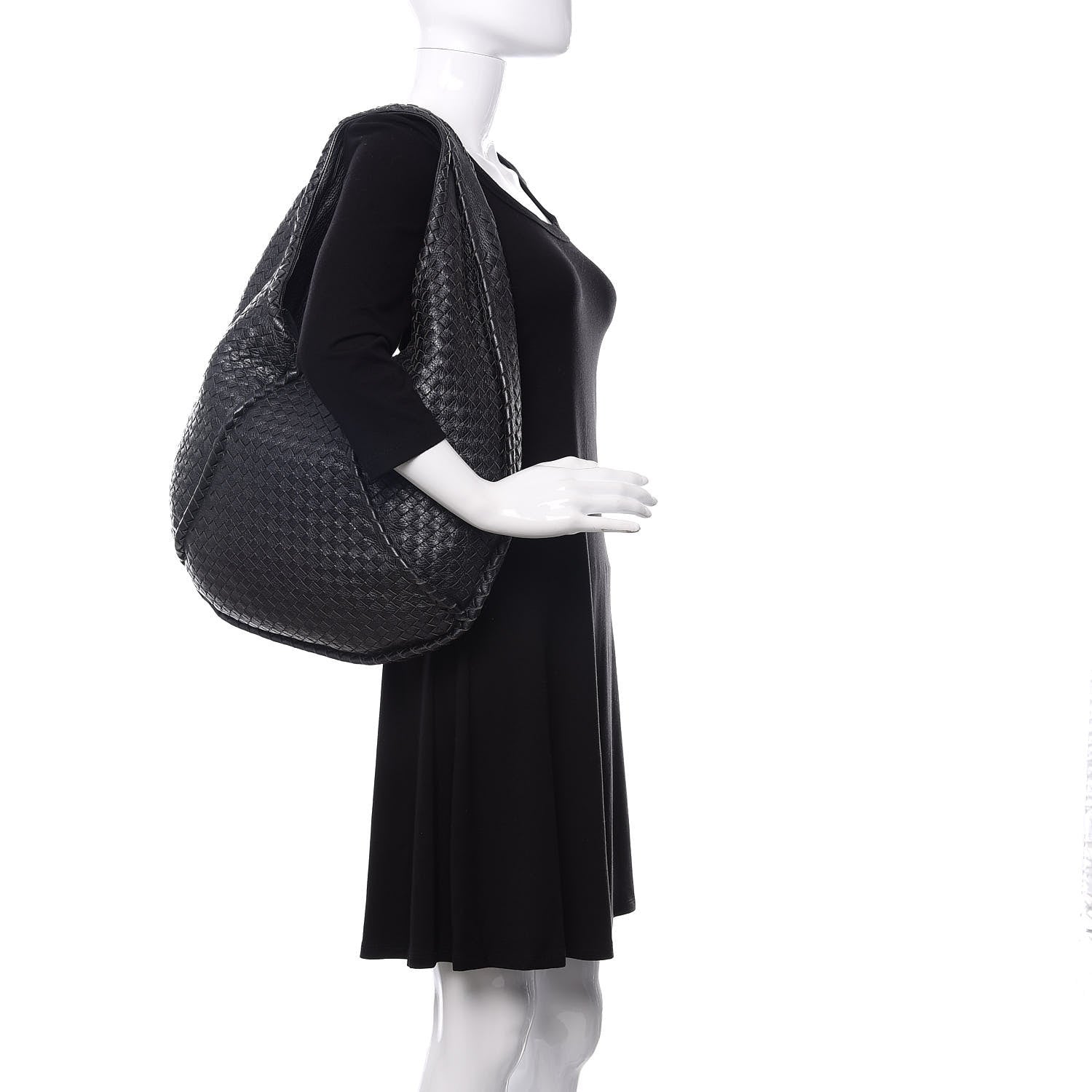 Bottega Veneta Cervo Intrecciato Large Simple Hobo Gunmetal 2 of 9