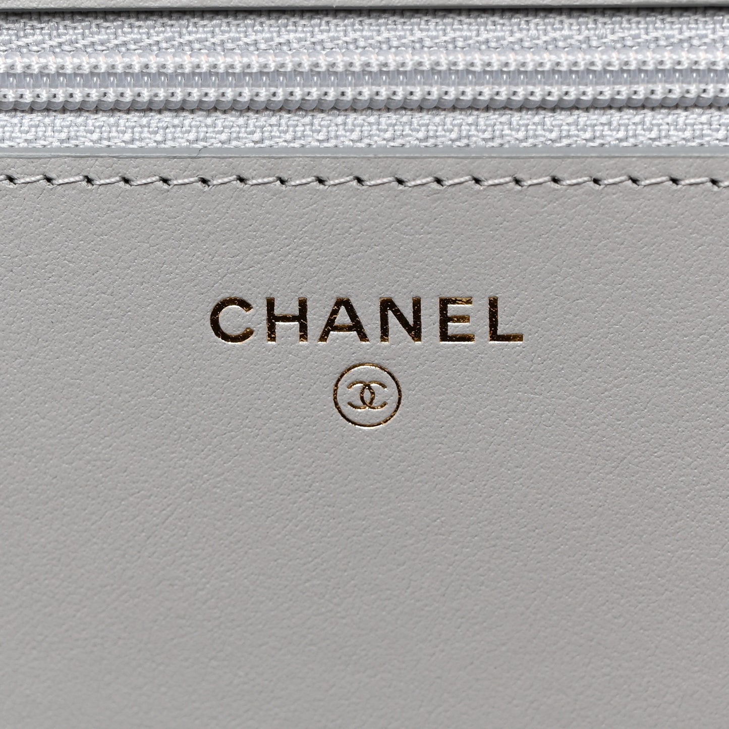 Caviar Quilted Boy Wallet On Chain WOC Grey
