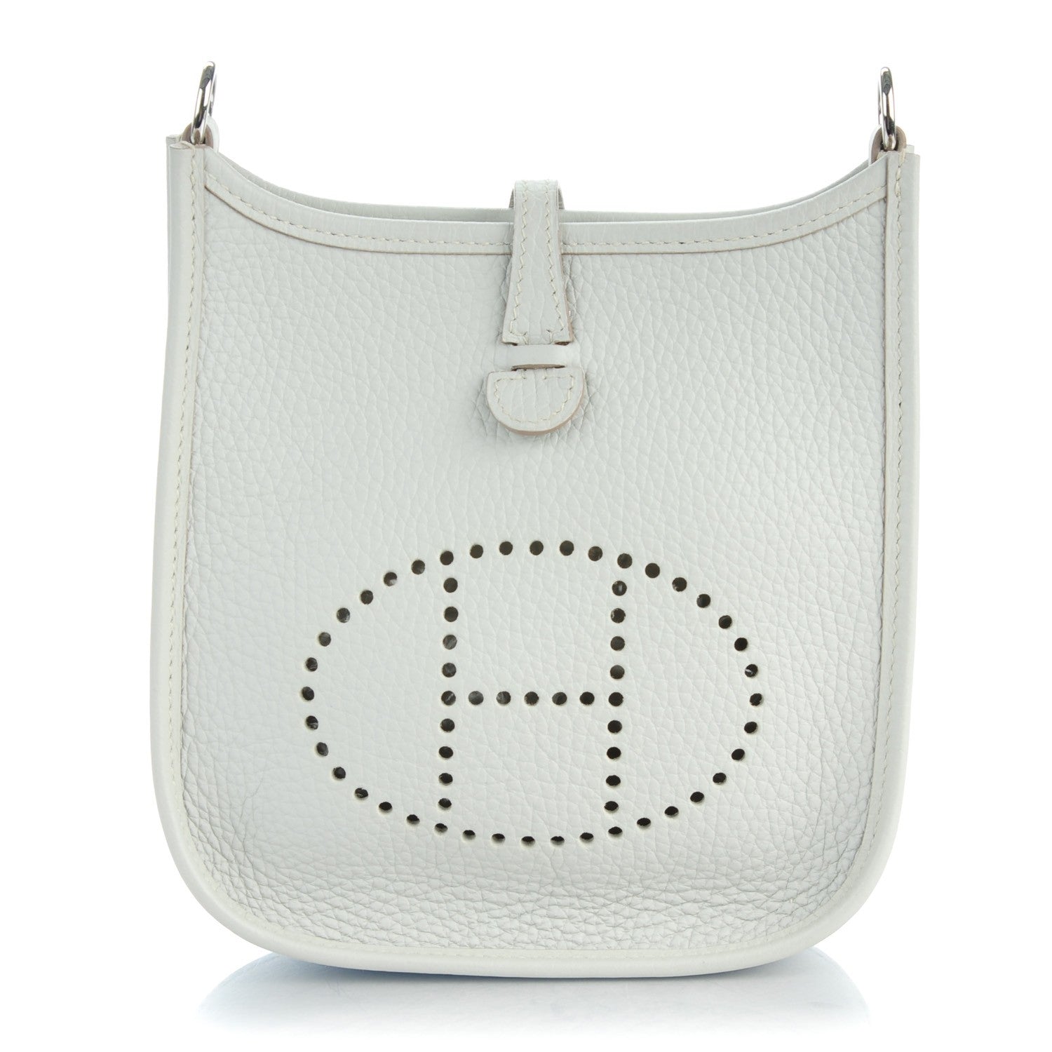 Hermes Taurillon Clemence Amazone Evelyne TPM Gris Perle Bleu Lin 1 of 8