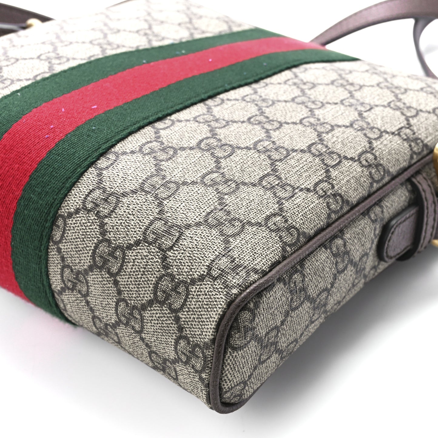 GG Supreme Monogram Web Small Ophidia Messenger Bag Brown