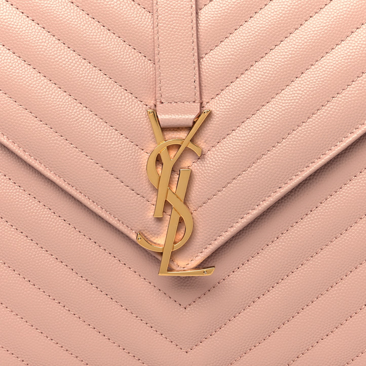 Grain De Poudre Matelasse Chevron Large Monogram Satchel Pale Pink
